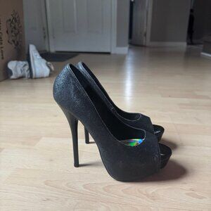 Shimmery Black Heels